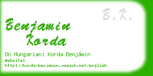 benjamin korda business card